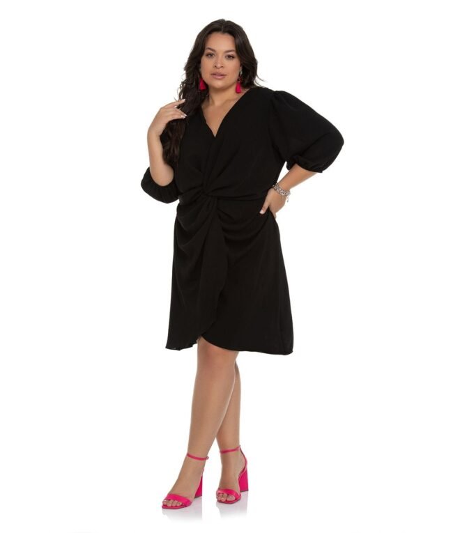 VESTIDO MANGAS 3/4 PLUS SIZE