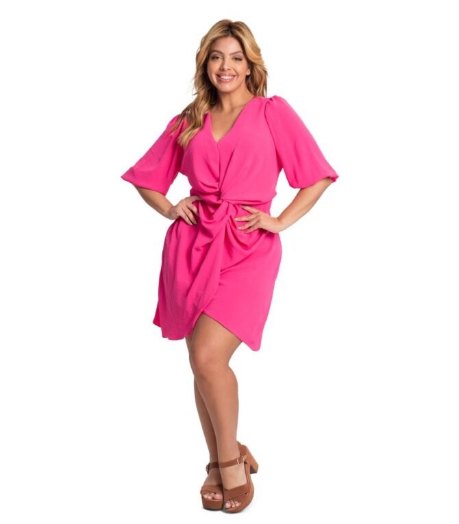 VESTIDO MANGAS 3/4 PLUS SIZE
