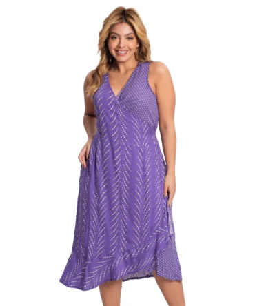 VESTIDO MIDI PLUS SIZE DECOTE V
