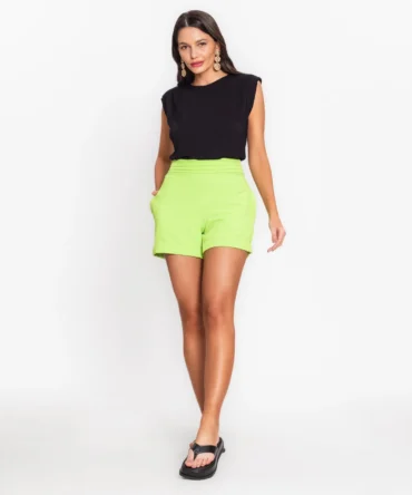 Shorts Feminino Em Crepe