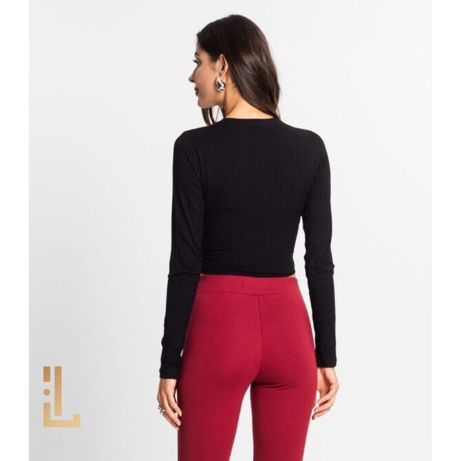 Blusa Manga Longa Em Ribana Canelada