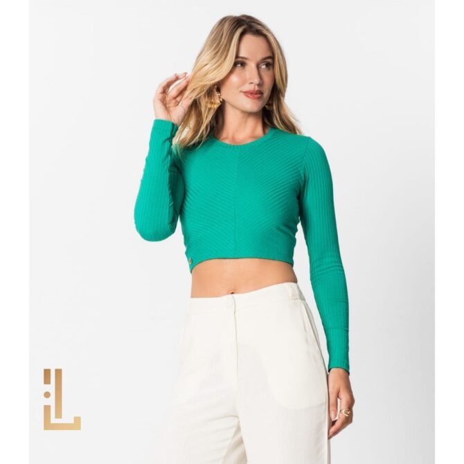 Blusa Manga Longa Em Ribana Canelada