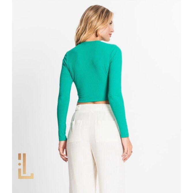 Blusa Manga Longa Em Ribana Canelada